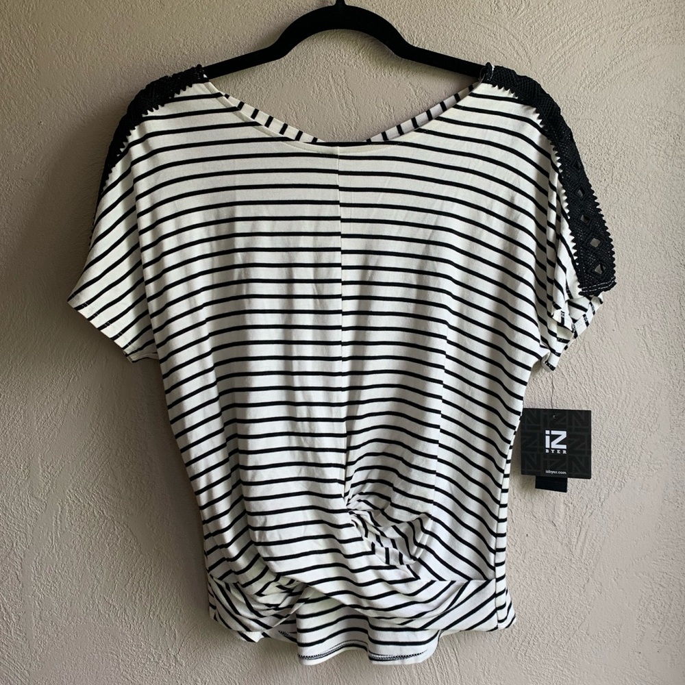 Black and white striped top
